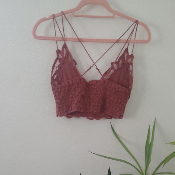 Free People Adella Lace Bralette in Rust - Picture 8 of 10